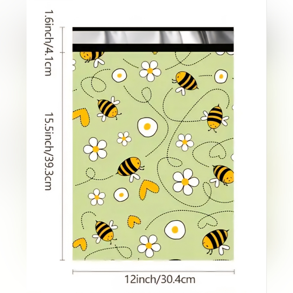 10 Polys Bee and Flower Patterned NEW 12"×15" - Picture 2 of 2